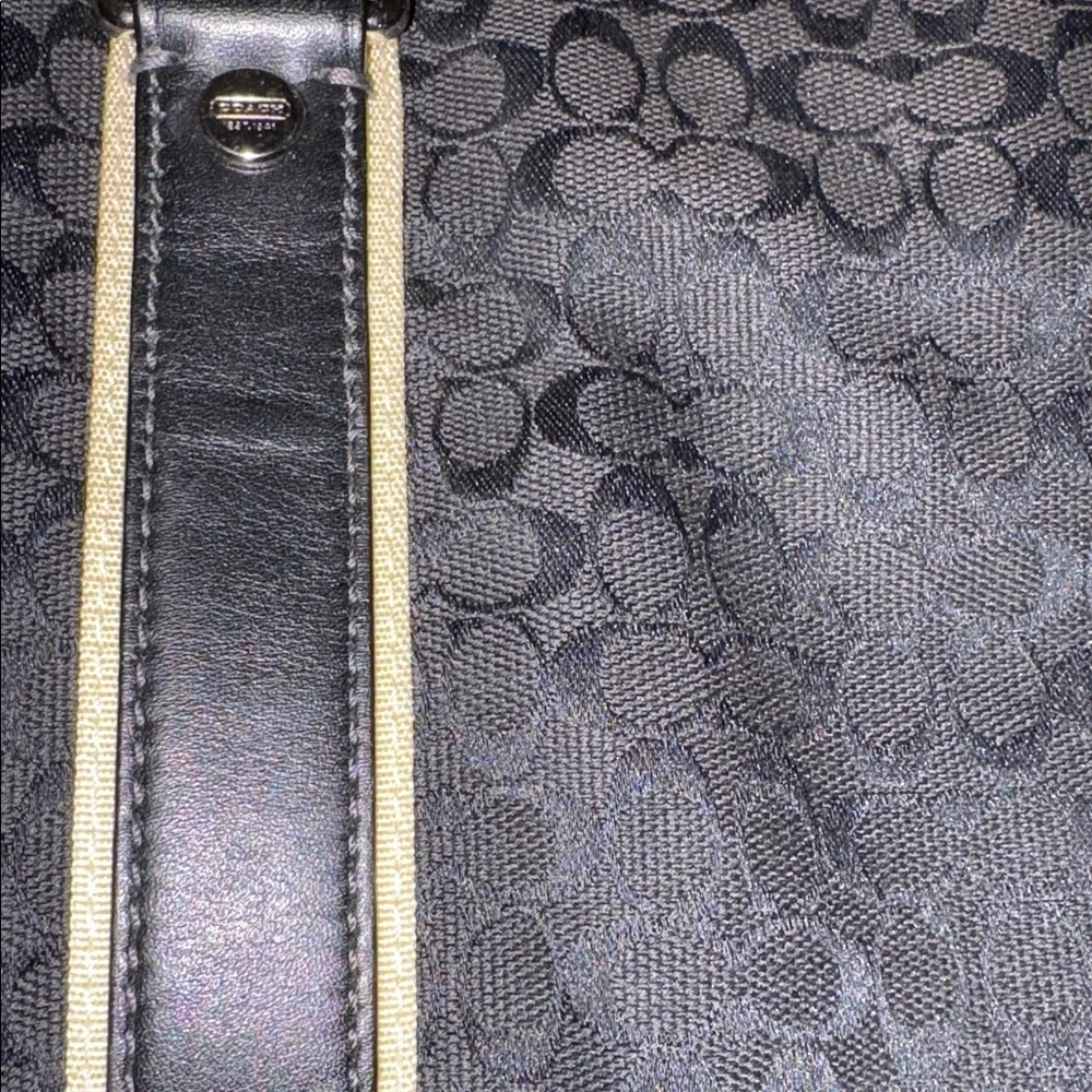Gently Loved Coach Black Canvas and Leather Tote Bag